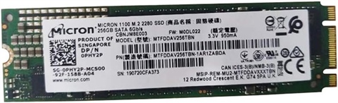 Micron 1100 M.2 2280 SSD SATA 6G 256GB MTFDDAV256TBN-1AR1ZABFA